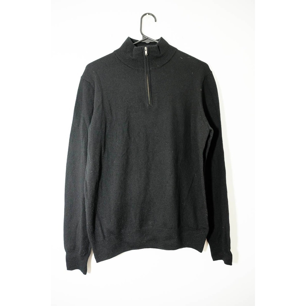 Christian Lacroix Sweater M Merino Wool 1/4 zip Black